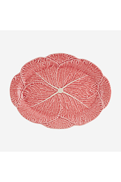 Bordallo Pinheiro Cabbage Pink Ceramic Serving Plate 43 cm