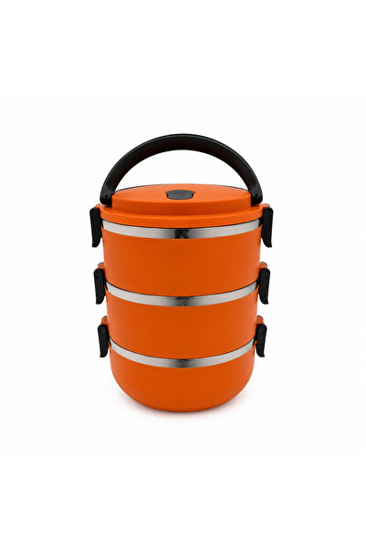 BRANDLESS Thermal food storage container, stainless steel interior, 2.1L, orange