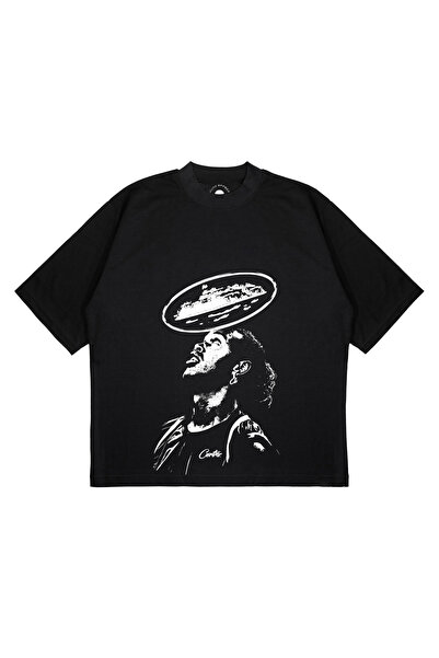 PURE EFFECT Unisex Oversize Corteiz X Ronaldinho Printed Boxy Fit Thick Fabri...