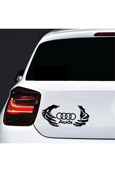 Amo-Stickers Sticker auto Audi Hands 30cm Rosu