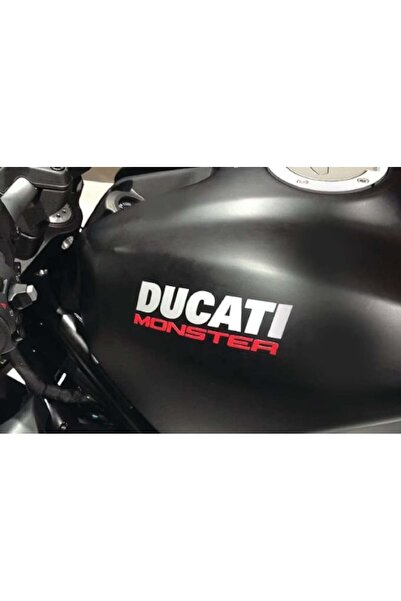Amo-Stickers 2 τεμάχια Αυτοκόλλητο μοτοσικλέτας DUCATI Monster Μαύρο