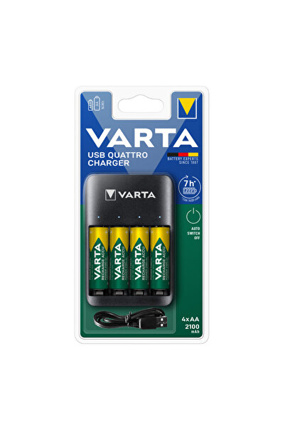 Varta Φορτιστής Επαναφορτιζόμενων Μπαταριών Με Φορτιστή Usb Quattro Charger +...