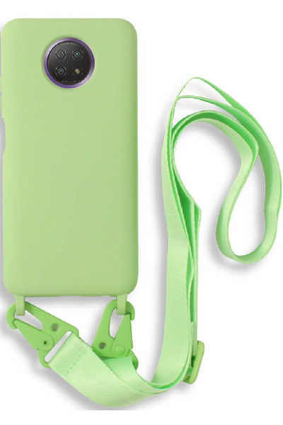 Bodycell Θήκη Σιλικόνης με Λουράκι Λαιμού - Xiaomi Redmi Note 9T 5G - Green