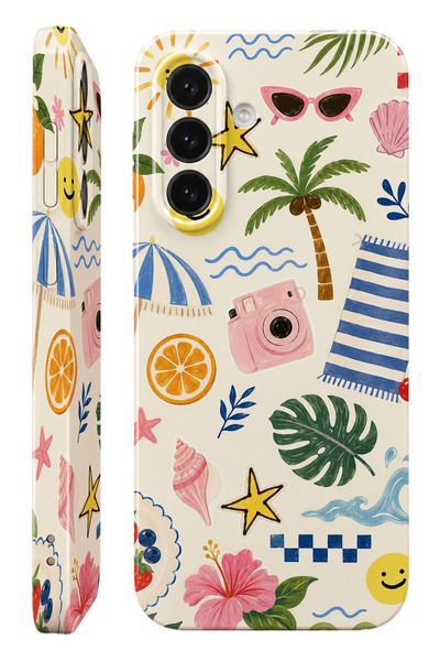 WANNA PROTECT Samsung A26 Vacotion Protect Slim Parlak Tam Kaplayan Baskı Kam...