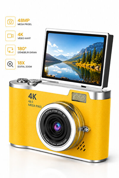 RAYLAX 4K Dijital Fotoğraf Makinesi 48MP Flip Ekran 18X Zoom Flaşlı Fotograf ...