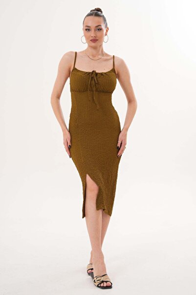 DazzUp Women's Strappy Wrap Fabric Dress