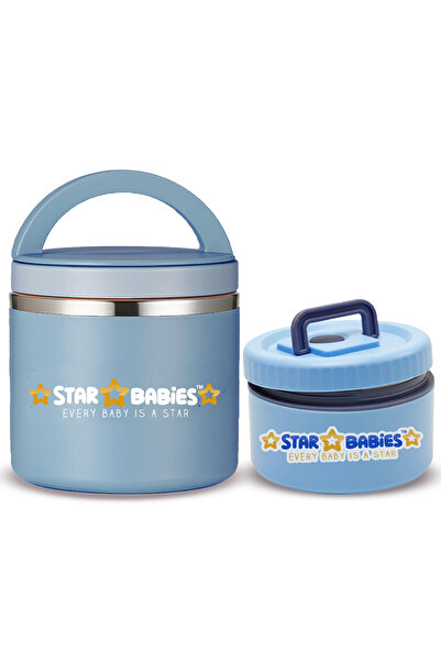 STAR BABiES طقم علب طعام من الفولاذ المقاوم للصدأ مكون من قطعتين للطعام / الح...