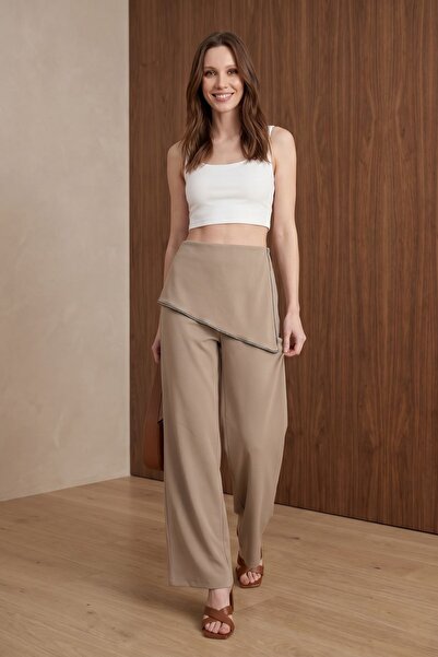 Hiccup My Fashion High Waist Wide Leg Crepe Trousers