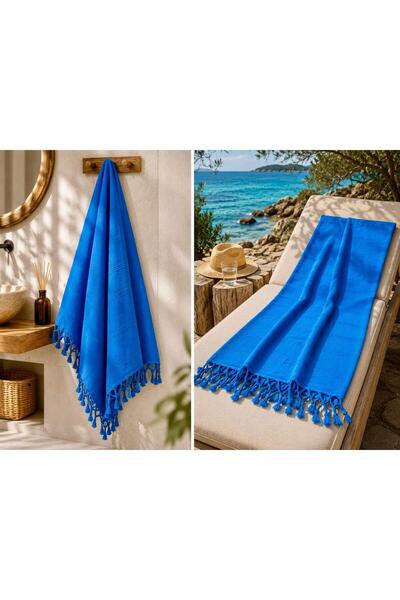 Missi Ege Esintisi Marina İnce Peshtemal - Saks Blue - 100% Βαμβακερό Πεστεμά...