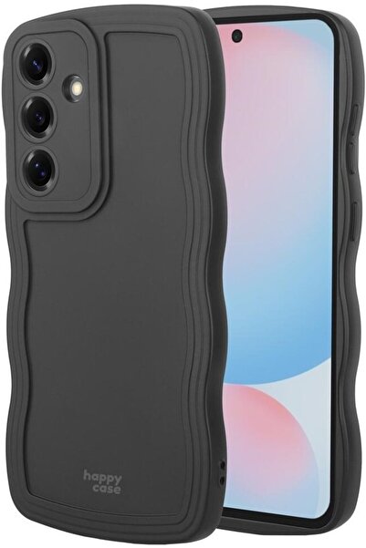 HappyCase Θήκη Samsung Galaxy S24 FE Wavy Σιλικόνης - Black