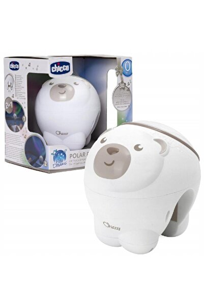 Chicco Proiector Ursul polar, Chicco, 2 in 1, 0 luna, 13x13x14.5 cm, Bej