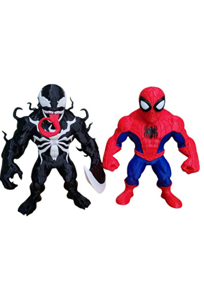 Eva Prints Set figurine Spider-Man, Venom și Spider-Man Venomizat 28 cm + 28 ...