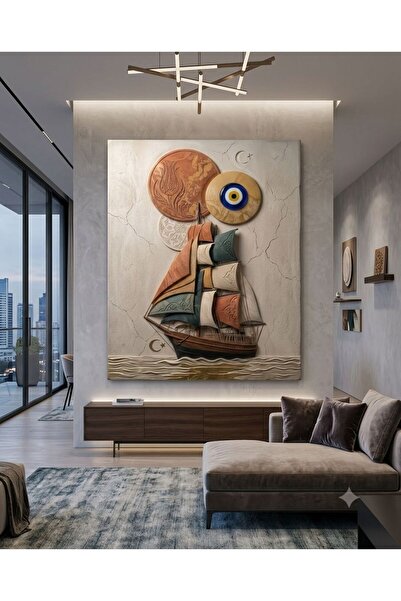 zeyrada Premium 3D Efektli Özel Tasarım Tablo Modern Dekorasyon - Nazar Boncu...