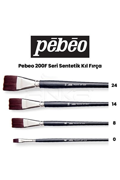 Pebeo 200F serisi Düz Kesik Kaliteli Sentetik Fırça No:24 Yağlı,guaj,akrilik ...