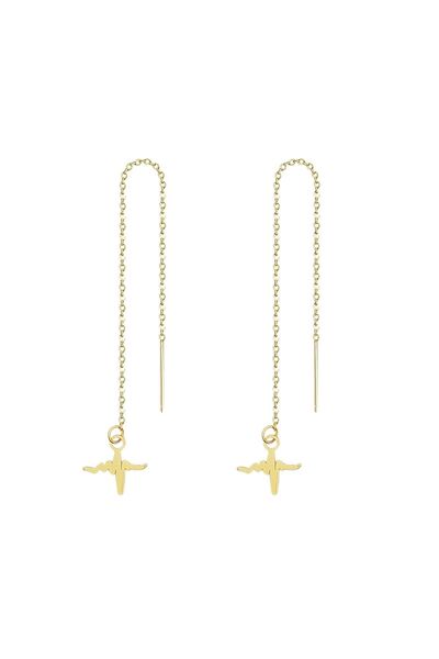 Bijuteria SORELLY Cercei tip cerc „Heartbeats” placați cu aur de 14k
