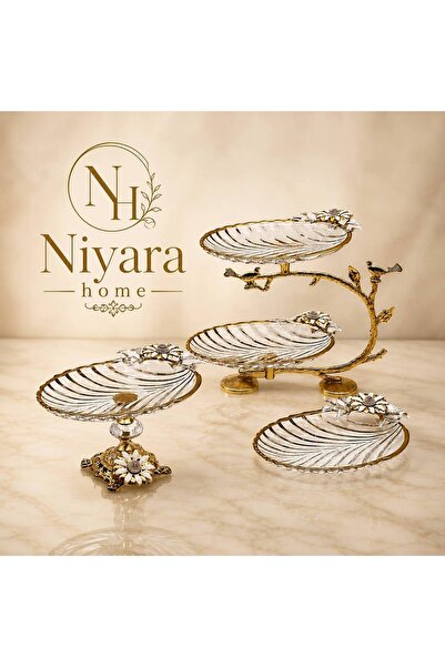 Niyara home 3 Li Set of Glass/Metal
