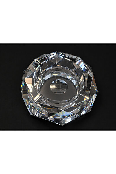 LUCIDIUSDECOR Scrumieră din cristal transparent fațetat - 14×5cm