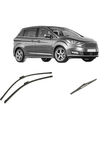 Bosch Set of 3 wipers FORD C-MAX II Van from 2010-2019, for windshield and re...