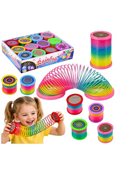 LeanToys Jucarie Rainbow Magic Spring, spira luminoasa cu LED, jucarie senzor...