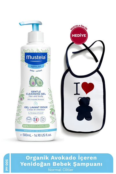 Mustela Organik Avokado İçeren Yenidoğan Bebek Göz Yakmayan Şampuanı Saç, Vüc...