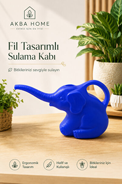 AKBA HOME Çiçek Sulama Kovası Mavi 2.5 Litre Plastik Bahçe ve Saksı Sulama Ka...