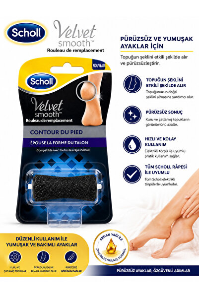 Scholl Velvet Smooth Kontur Yedek Rulo Başlık Topuk Uyumlu Ayak Törpüsü Yedek...