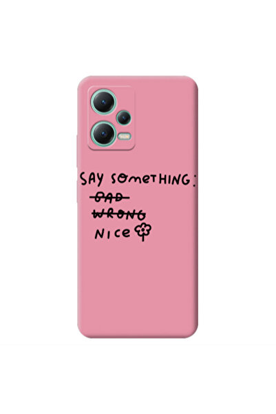 Other Xiaomi Redmi Note 12 Pro 5G Say Something Pink Colored Silicone TPU Θήκη