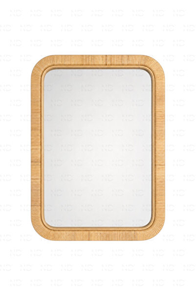 NATUREL DEKOR Bambu Tasarım Döngü Dikdörtgen Dekoratif Ayna 60x45 cm, Bohem, ...