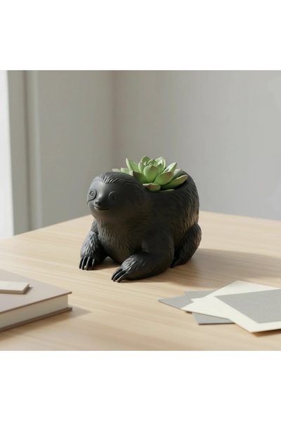 OEM Ghiveci Decorativ Animalut Lenes pentru Plante Mici Imprimat 3D - Negru c...