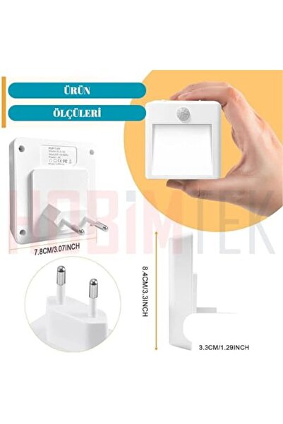 Yıldızan Avelune store Akıllı Hareket Sensörlü LED Gece Lambası 2700K Fişe Ta...