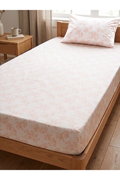 Maki Home Makiteks 100% Cotton Crispy Floral 120X200 Single Fitted Sheet Bohe...