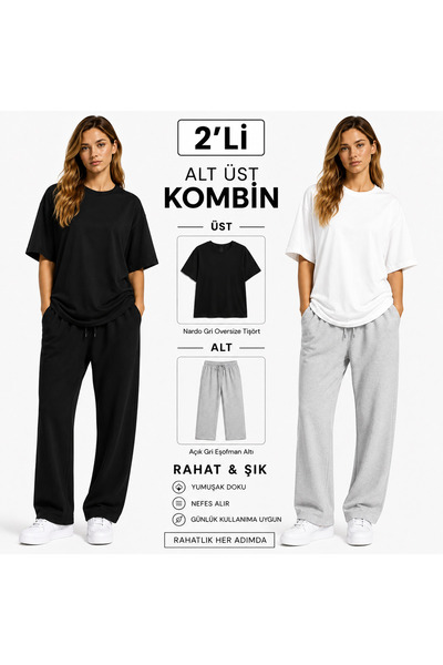 JULİA MODA طقم سروال رياضي نسائي مكون من قطعتين، مزيج من الأقمشة الخفيفة والق...