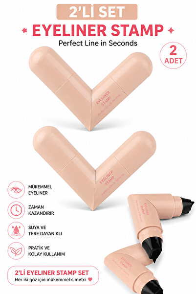 Lesvip's 2'li Çift Taraflı Eyeliner Mühür Kalemi Seti – Suya Dayanıklı, Uzun ...