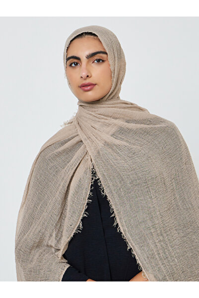 Amirah By Styli Beige Textured Hijab