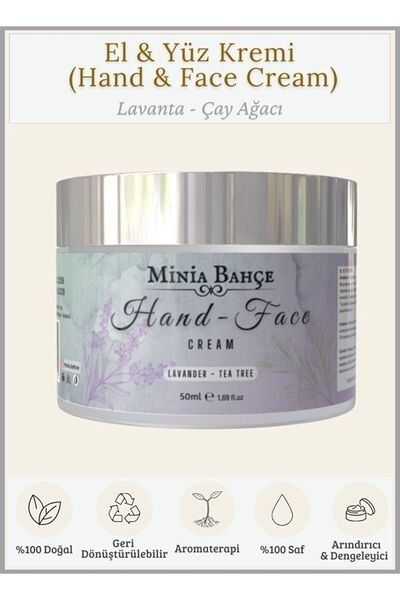 minia bahçe Protective & Nourishing Hand and Face Cream, 100% Pure and Additi...