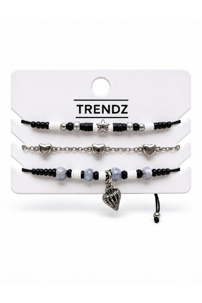Evendi Set Bratari, Alb/Negru