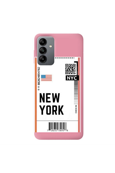 Other Samsung A04S New York NYC Pink Colored Silicone TPU Θήκη