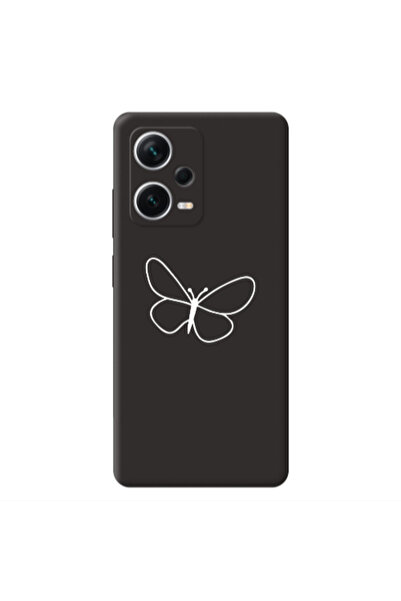Other Xiaomi Poco X5 butterfly Black Colored Silicone TPU Θήκη