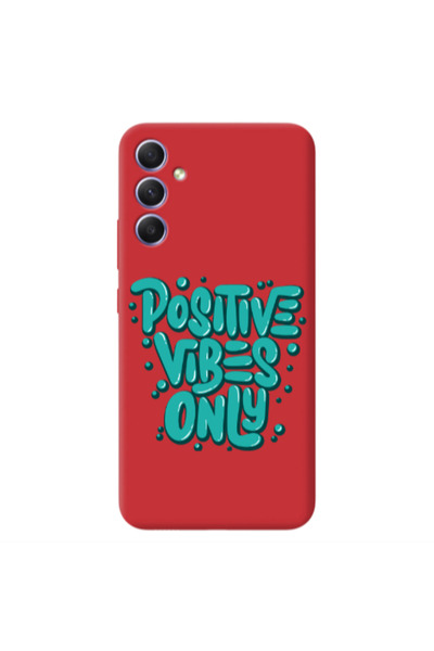 Other Samsung A34 Positive Vibes Only Red Colored Silicone TPU Θήκη