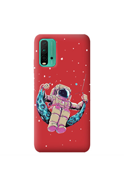 Other Xiaomi Poco M3 Astronaut swinging on the moon Red Colored Silicone TPU ...
