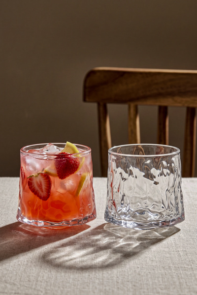 Perotti Greta Transparent 2-Piece 360 Degree Rotating Whiskey Soft Drink Glas...