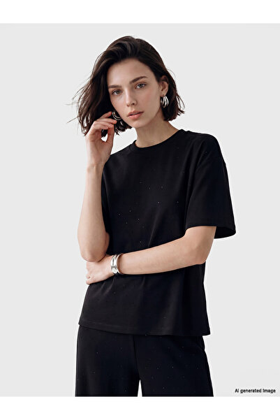 LC Waikiki Lcw Modest Black Soft Touch Women's T-Shirt