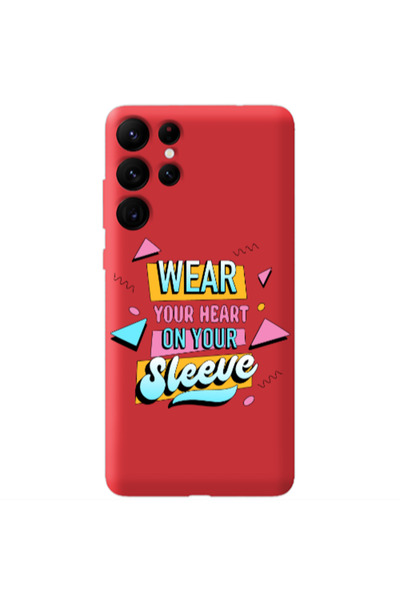 Other Samsung S22 Ultra Wear Your Heart Red Colored Silicone TPU Θήκη