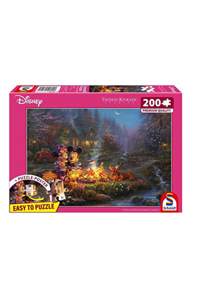 Schmidt Puzzle 200 de piese - Disney - Mickey si Minnie - Foc de tabara indra...