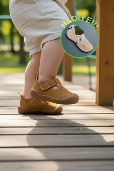 zaby First Step Children's Shoes with Velcro and Non-Slip Soles + Socks as a ...