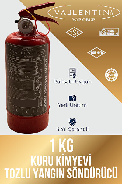 1 KG YANGIN SÖNDÜRME CİHAZI TSE-HYB/CE BELGELİ (TÜVTÜRK ONAYLI)