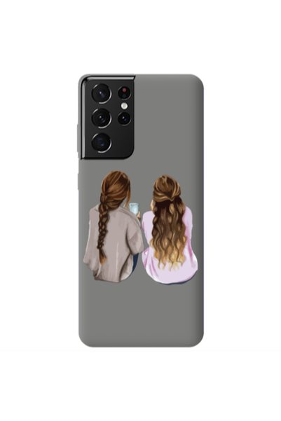Other Samsung S21 Ultra Friends Grey Colored Silicone TPU Θήκη