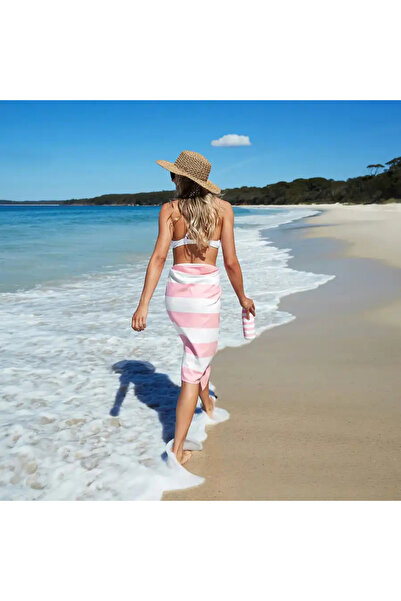 Dock & Bay Dock& Bay L Beach Towel Cabana - Malibu Pink Havlucab103