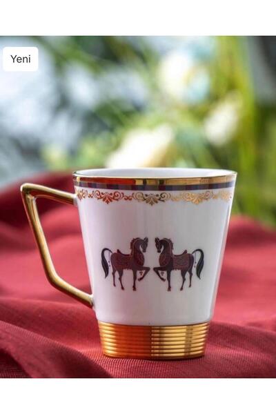 ACAR Bruno Beyaz Atlı Porselen Kupa 200ml