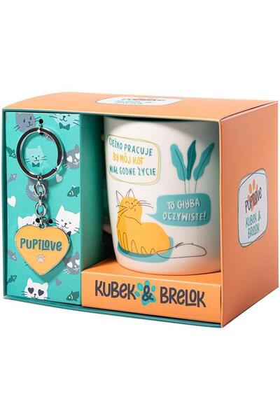 OEM Set cadou Be-Happy Pupilove – cană ceramică 330 ml + breloc